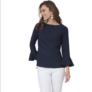 Sail to sable black poly crepe top size XXS